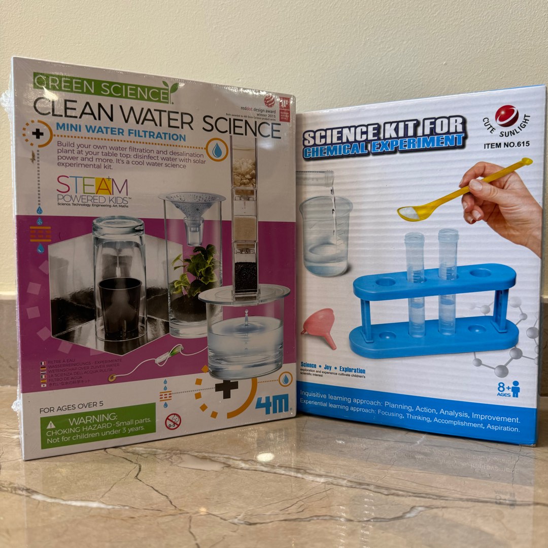 2 Science Experiment Set Bundle. Clean Water and Chemical Experiment