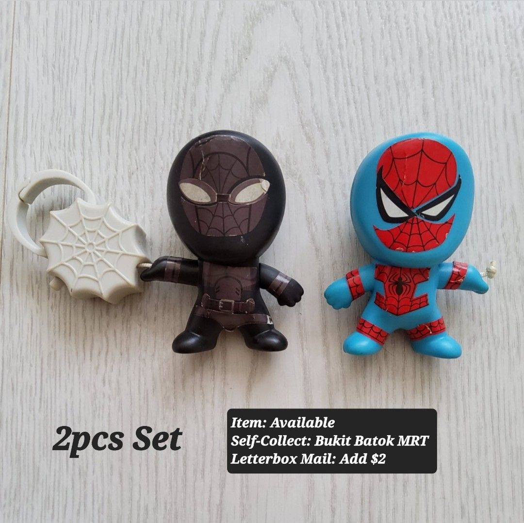 2pcs Set McDonald s Spiderman Figurine Toy Black Blue From