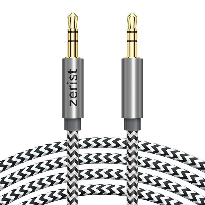 Zerist 3.5mm Stereo Audio Cable Extension Male to Male Nylon Braided  10ft/3m Tangle-Free AUX Cable for Headphones, iPods, iPhones, iPads,  Home/Car