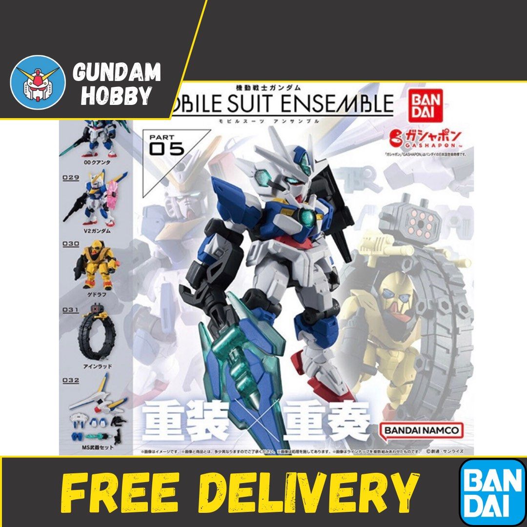 ⭐️ <MSE 05> Mobile Suit Ensemble Series 05 Part 05 - Gundam QanT / Gundam Victory / Gedlav (Set of 5) MSE05 Bandai Gachapon Gashapon (Category: Gundam Model Kits) located in Singapore. Submitted by gundamhobby (Listing ID 1246981194, Image 1). Description: Mobile Suit Ensemble Series 05 (Set of 5) • 028 : Gundam GNT-0000 Qan[T] • 029 : Victory Gundam • 030 : ZM-S24G Gedlav • 031 : Einerad (Combat Support Vehicle) • 032 : Equipment Set for Wave 05