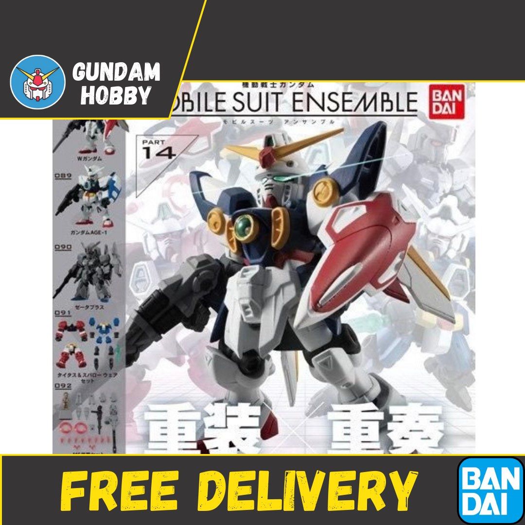 ⭐️ <MSE 14> Mobile Suit Ensemble Series 14 Part 14 - Wing Gundam / Gundam AGE-1 AGE 1 / Zeta Plus A1 (Set of 5) MSE14 Bandai Gachapon Gashapon (Category: Designer & Blind Box Toys) located in Singapore. Submitted by gundamhobby (Listing ID 1246981018, Image 1). Description: Mobile Suit Ensemble Series 14 (Set of 5) • 088 : XXXG-01W Wing Gundam • 089 : AGE-1 Gundam AGE-1 Normal • 090 : MSZ-006A1 Zeta Plus A1 • 091 : Titus and Spallow G-Wear Set • 