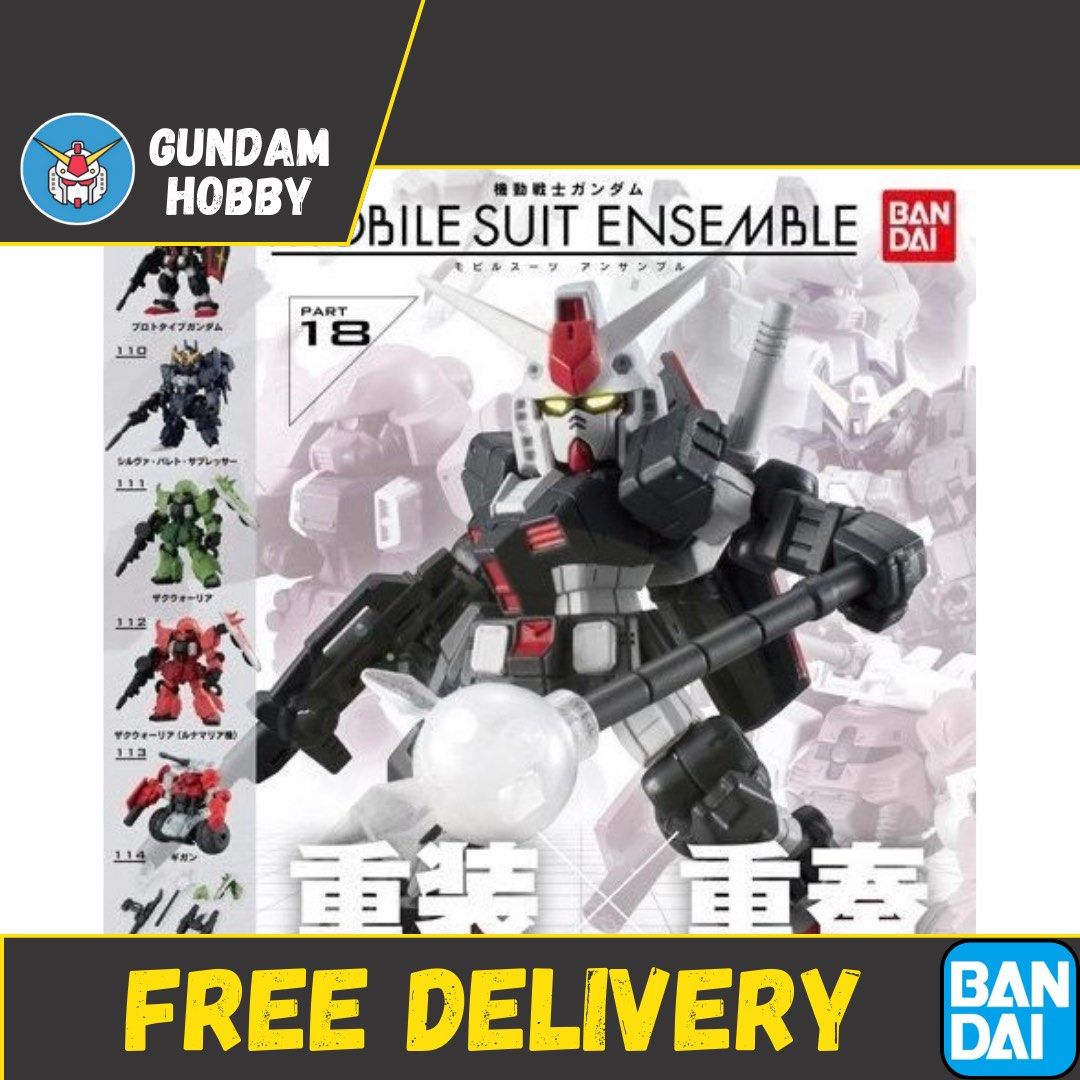 ⭐️ <MSE 18> Mobile Suit Ensemble Series 18 Part 18 - Gundam RX-78-1 / Gundam Silver Bullet / Zaku Warrior (Set of 6) MSE18 Bandai Gachapon Gashapon (Category: Gundam Model Kits) located in Singapore. Submitted by gundamhobby (Listing ID 1247818390, Image 1). Description: Mobile Suit Ensemble Series 18 (Set of 6) • 109 : RX-78-1 Prototype Gundam • 110 : ARX-014S Silver Bullet Suppressor • 111 : ZGMF-1000 ZAKU Warrior Green • 112 : ZGMF-1000 ZAKU W