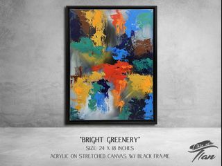Abstract Painting "Bright Greenery"