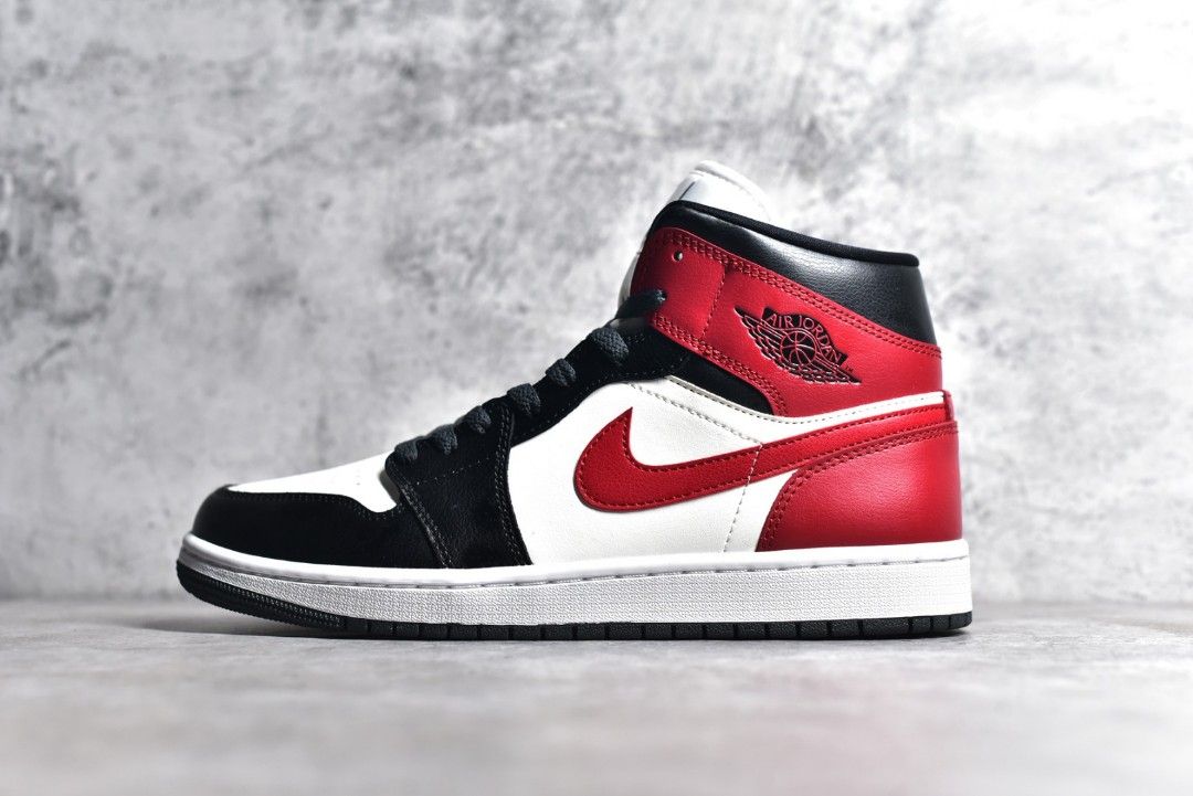 Men's jordan black and top red shoes