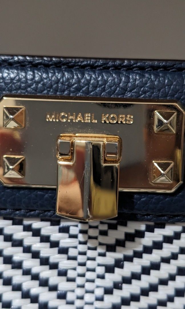 Authentic Michael Kors Kinsley Medium Accordion Weaved Satchel