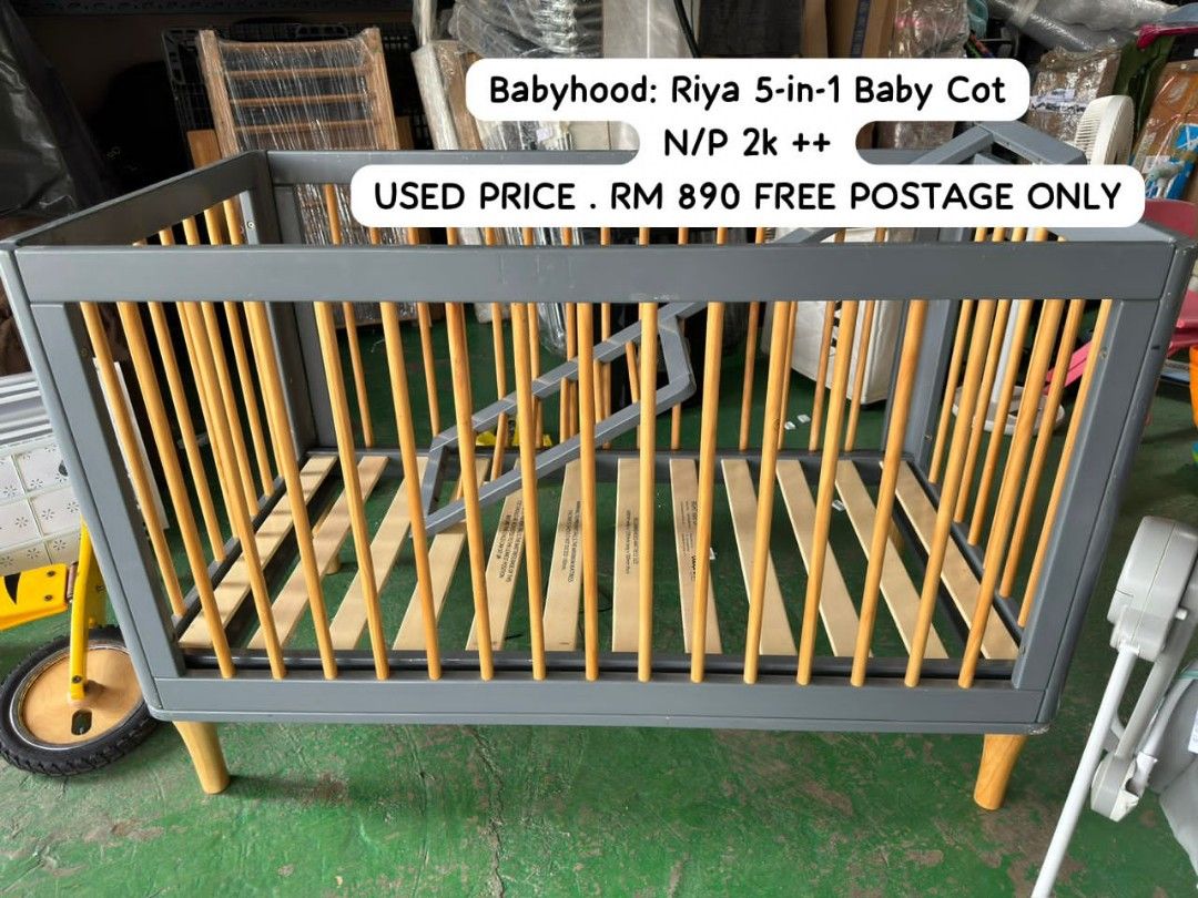 Babyhood Riya 5 in 1 Baby Cot Babies Kids Baby Nursery Kids Furniture Cots Cribs on Carousell