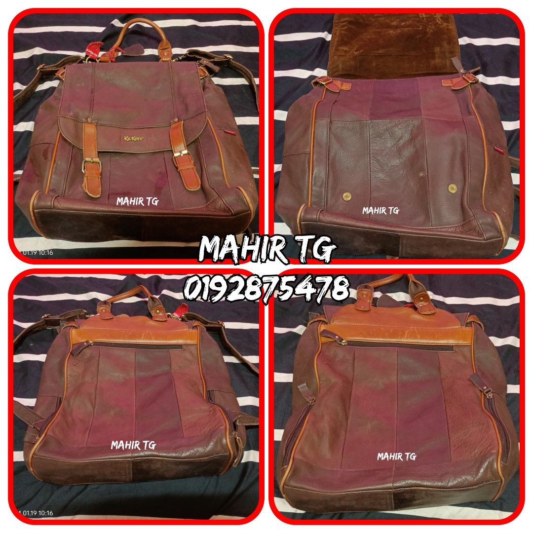 Kickers leather backpack hot sale
