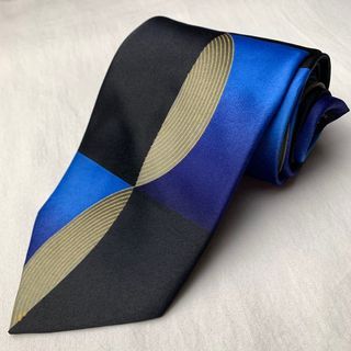 Giorgo Brutini Black Blue Wide Necktie