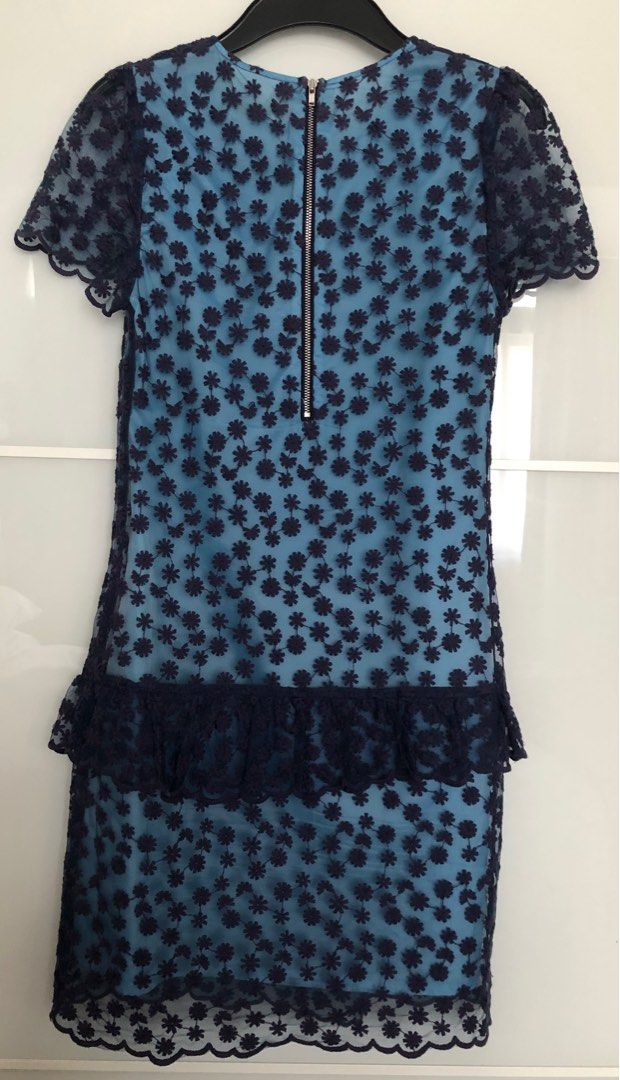 Miss selfridge blue lace dress outlet
