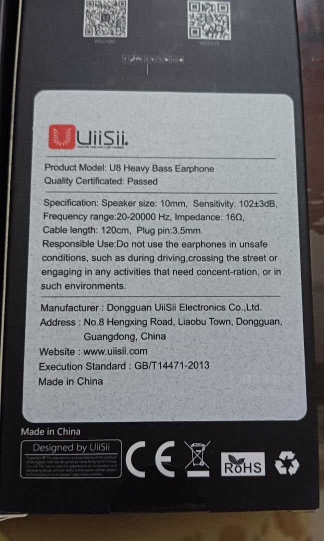 BNIB UiiSii U8 High Res Audio earphones