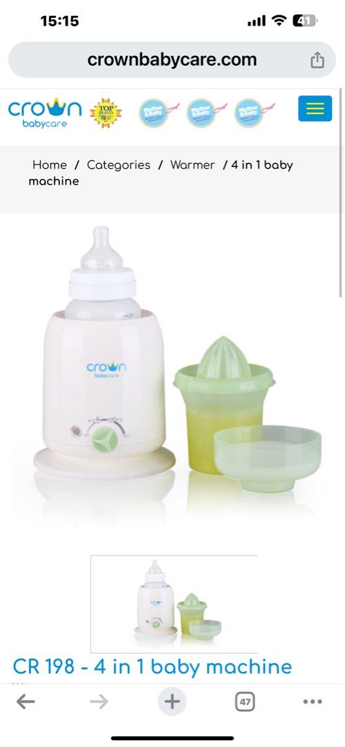 4 in 1 Bottle warmer sterilizer keep warm and citrus juicer