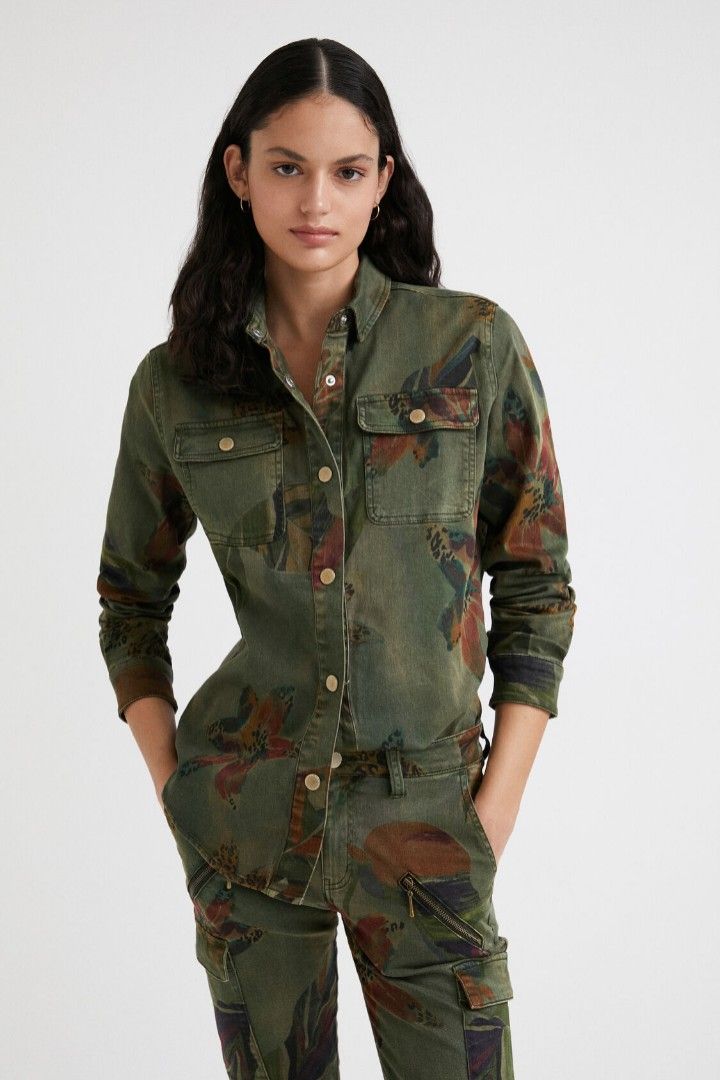 Brand New Desigual Floral Cargo Jacket