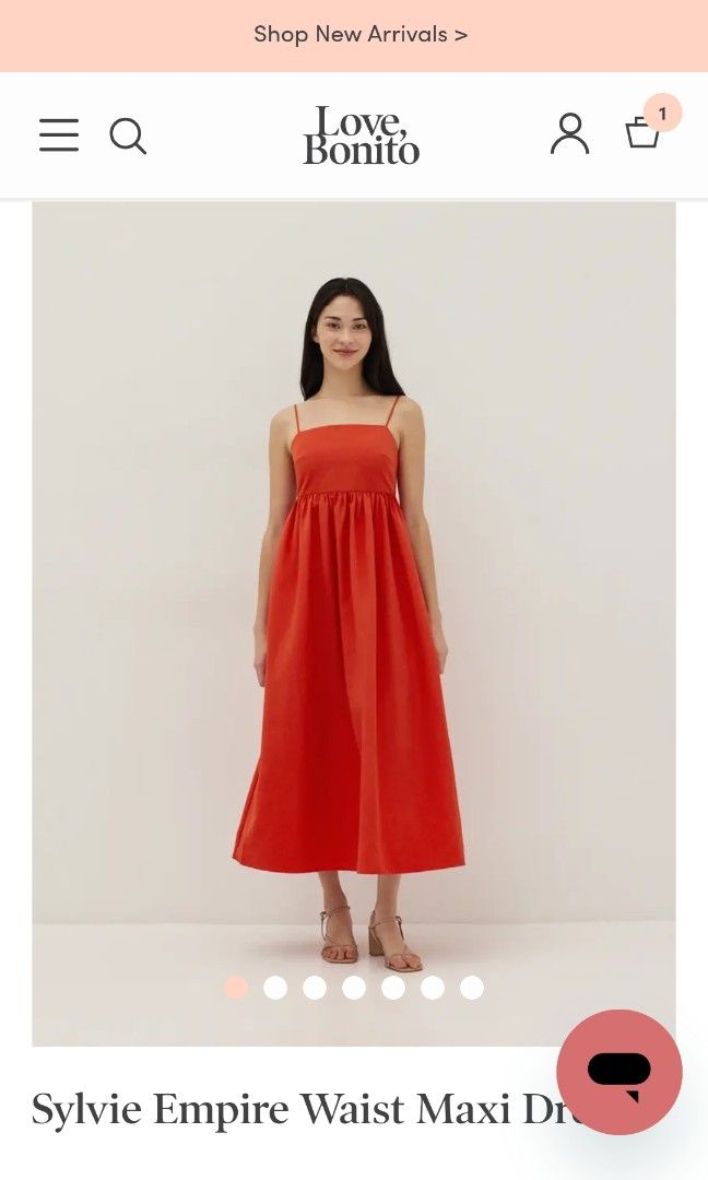 Red empire waist maxi dress online
