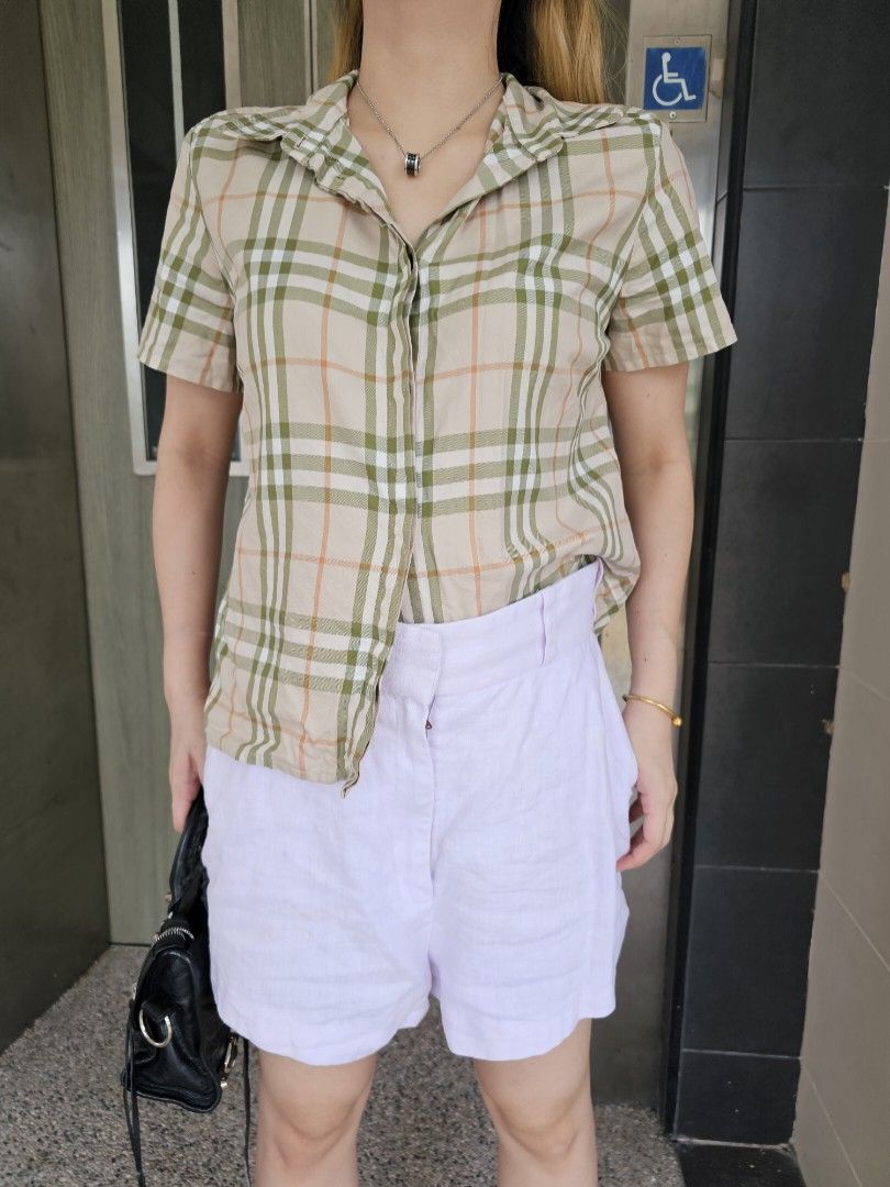 Burberry Checkered Polo Shirt Top Short Sleeve Luxury designer Brand