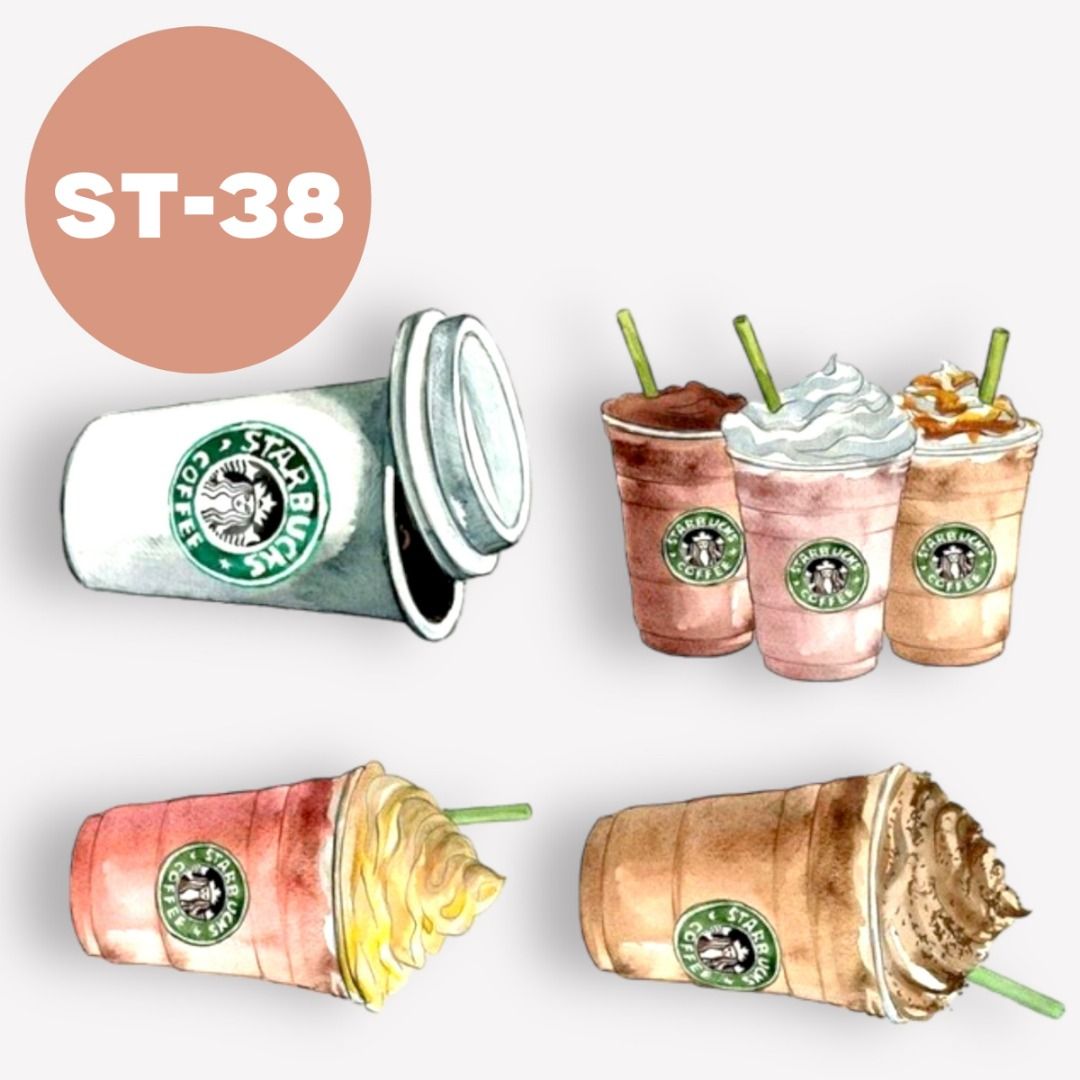 [BUY 2 ANY ITEMS, FREE DELIVERY MAILING] Starbucks Stickers, Cute Starbuck  Stickers Coffee Aesthetic Sticker Pack for Cups Colorful Star-Buck Sticker