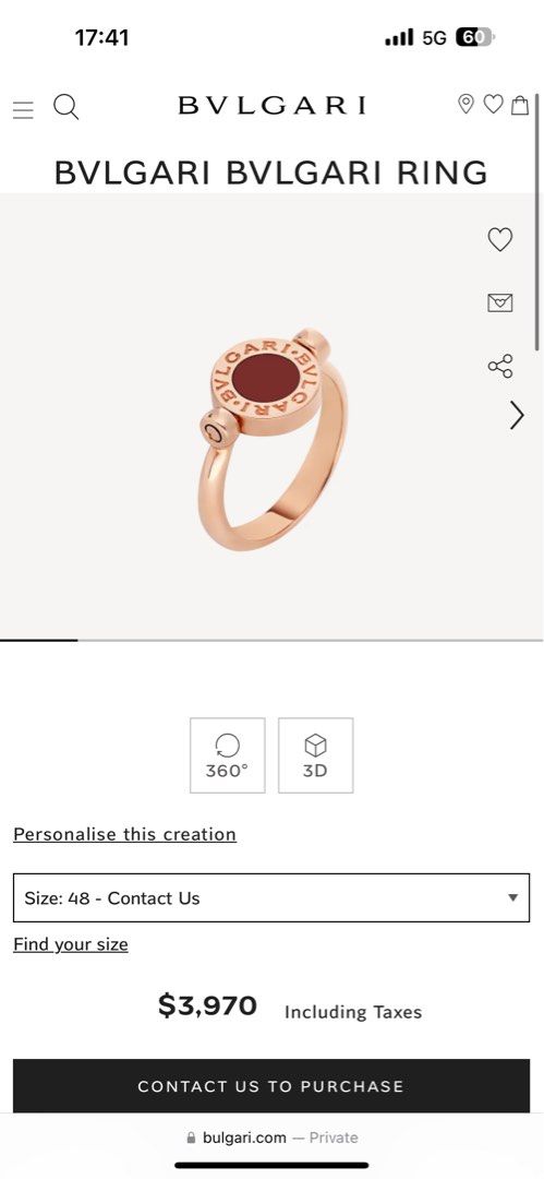 Bvlgari Ring Luxury Accessories on Carousell
