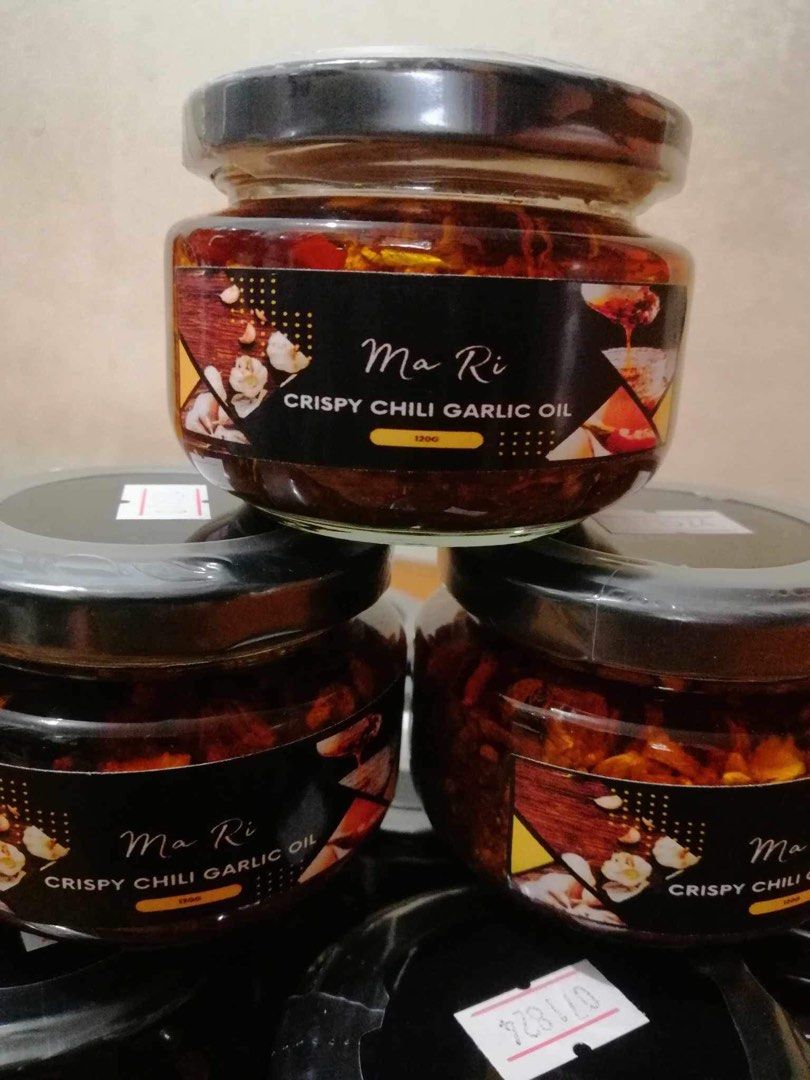 Chili Garlic Oil (Category: Spice & Seasoning) located in Imus. Submitted by mrajco (Listing ID 1281231076, Image 2). Description: Chicken Garlic oil 120g (small jar) Available in Crispy and Paste.