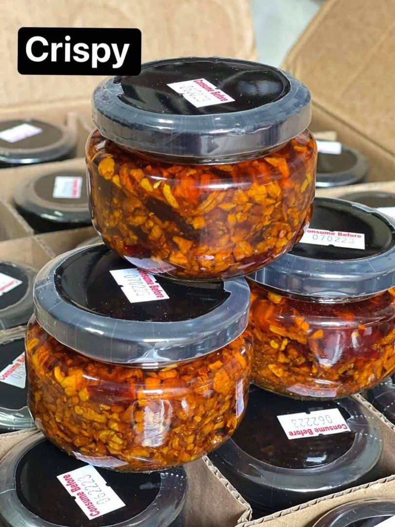 Chili Garlic Oil (Category: Spice & Seasoning) located in Imus. Submitted by mrajco (Listing ID 1281231076, Image 3). Description: Chicken Garlic oil 120g (small jar) Available in Crispy and Paste.