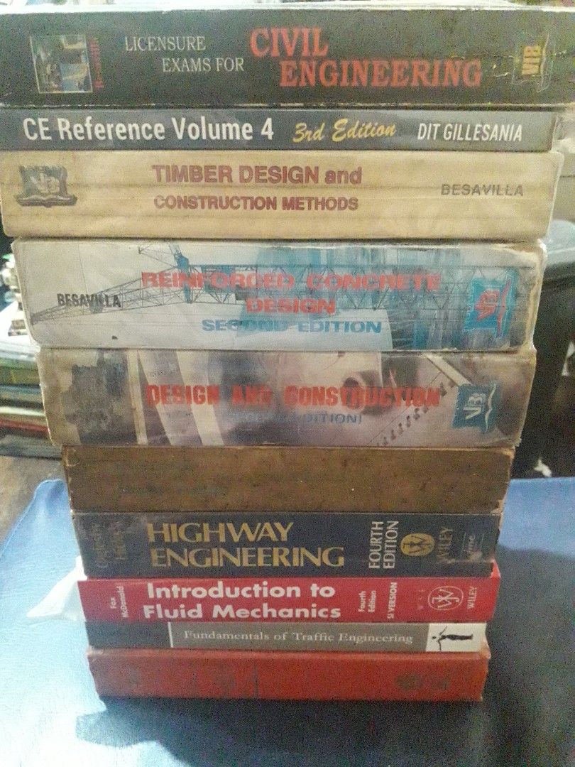 Civil engineering books (Category: Textbooks) located in Makati City. Submitted by jaaabaloyan (Listing ID 1251227273, Image 1). Description: Civil engineering Textbooks for College.