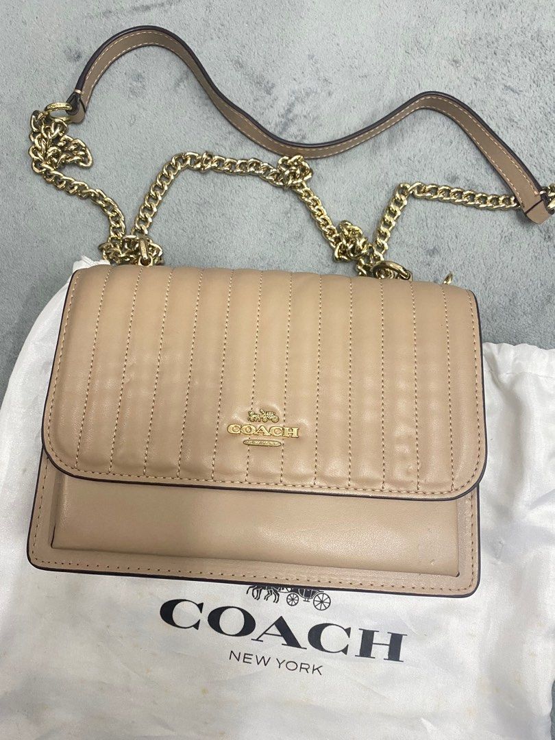 Klare crossbody with linear quilting taupe sales