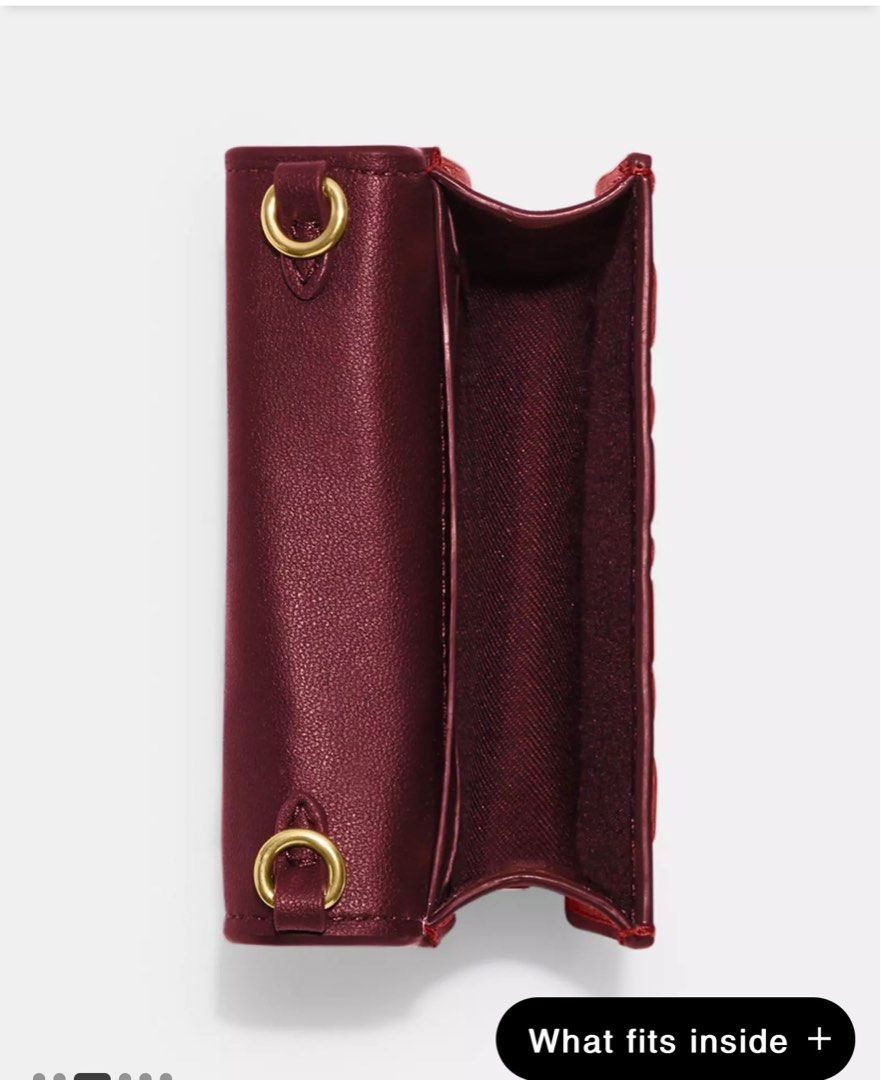 Red Mini Wallet Coach red mini wallet on a chain in signature leather, Luxury, Bags ...
