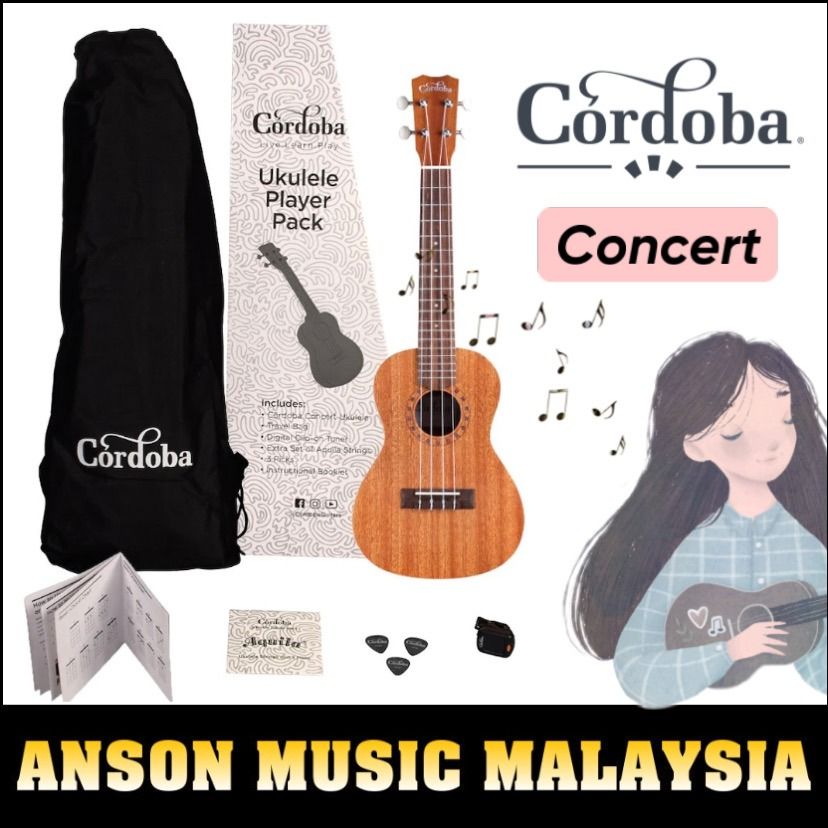 Cordoba concert top ukulele player pack
