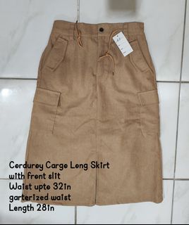 Corduroy Cargo Long Skirt
