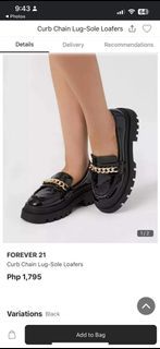 CURB CHAIN LUG SOLE LOAFERS  with FREE H&M SOCKS- FOREVER 21