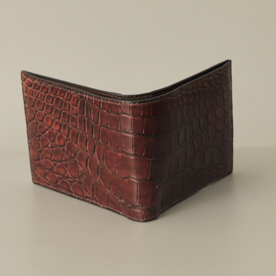 Custom Brown Genuine Crocodile Leather Wallet Men s Fashion Watches Accessories Wallets Card Holders on Carousell