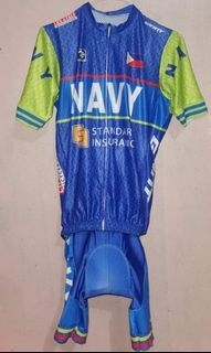 Cycling Jersey - Navy Powerband, Pineapple Fabric