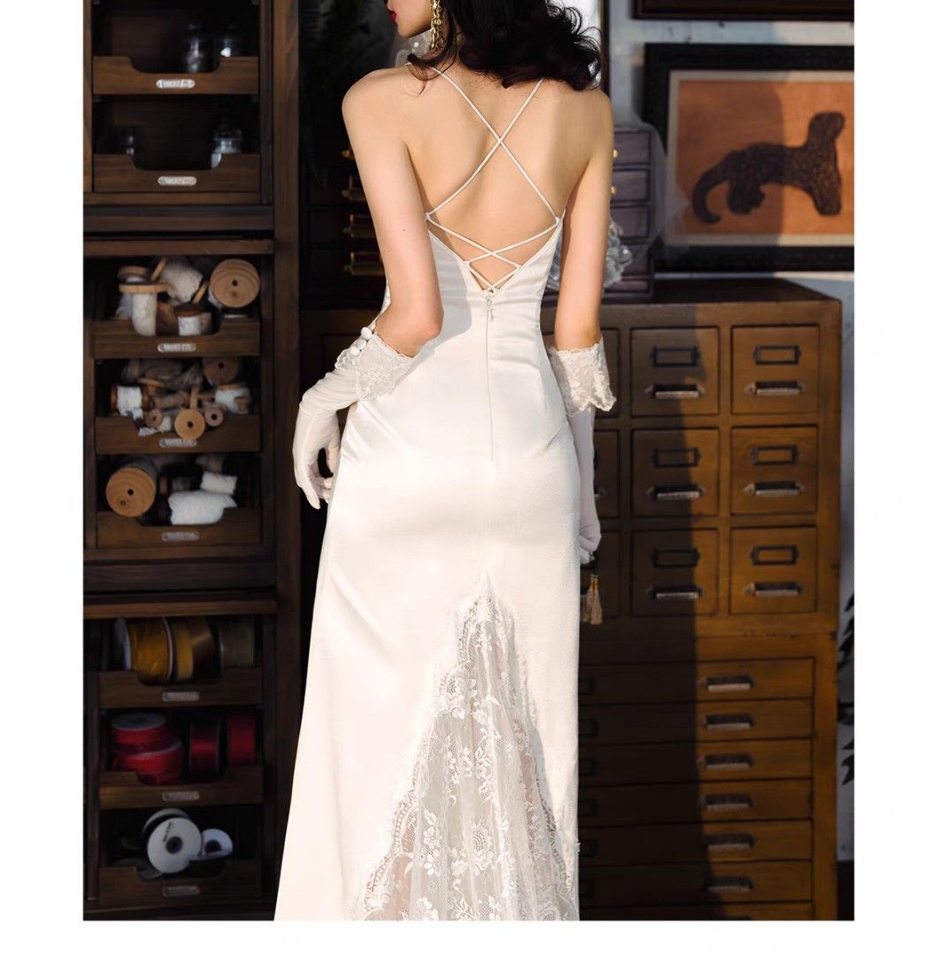 Wedding dresses low cut front shop