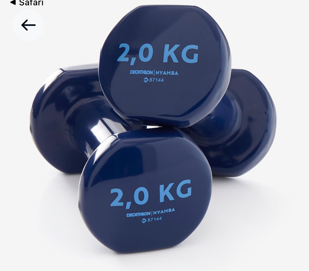 Decathlon 2Kg dumbbell Sports Equipment Exercise Fitness Weights Dumbbells on Carousell