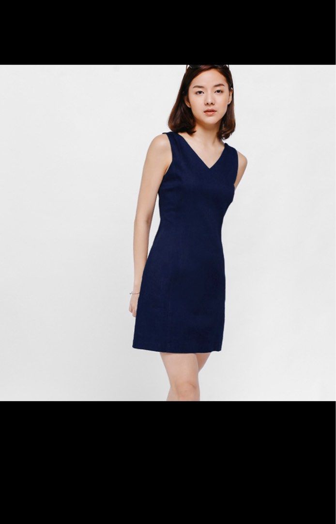Denim dress shop with bow tie