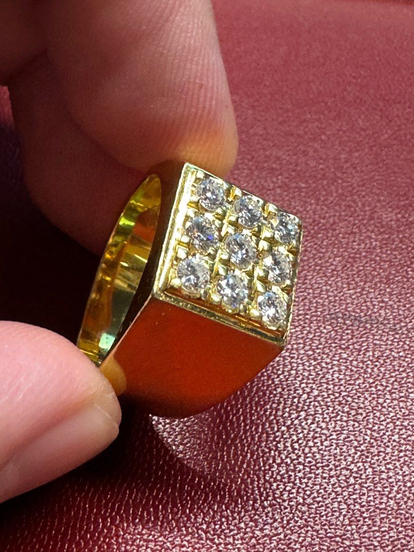Gold diamond new arrivals rings mens