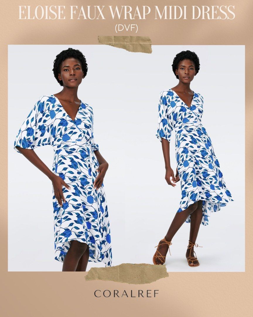 Faux wrap midi dress best sale