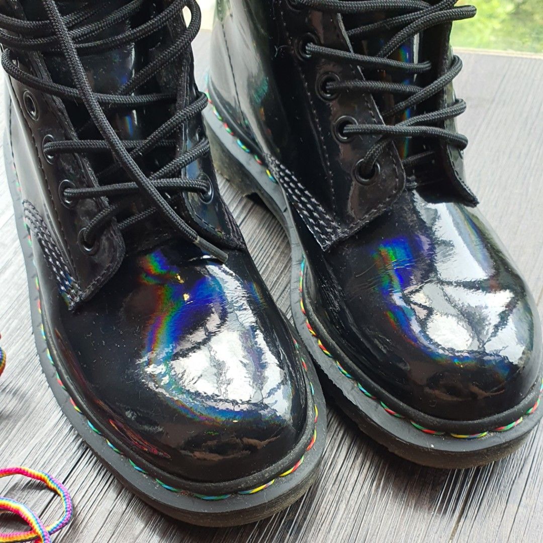 Dr Martens 1460 Rainbow Patent Boots
