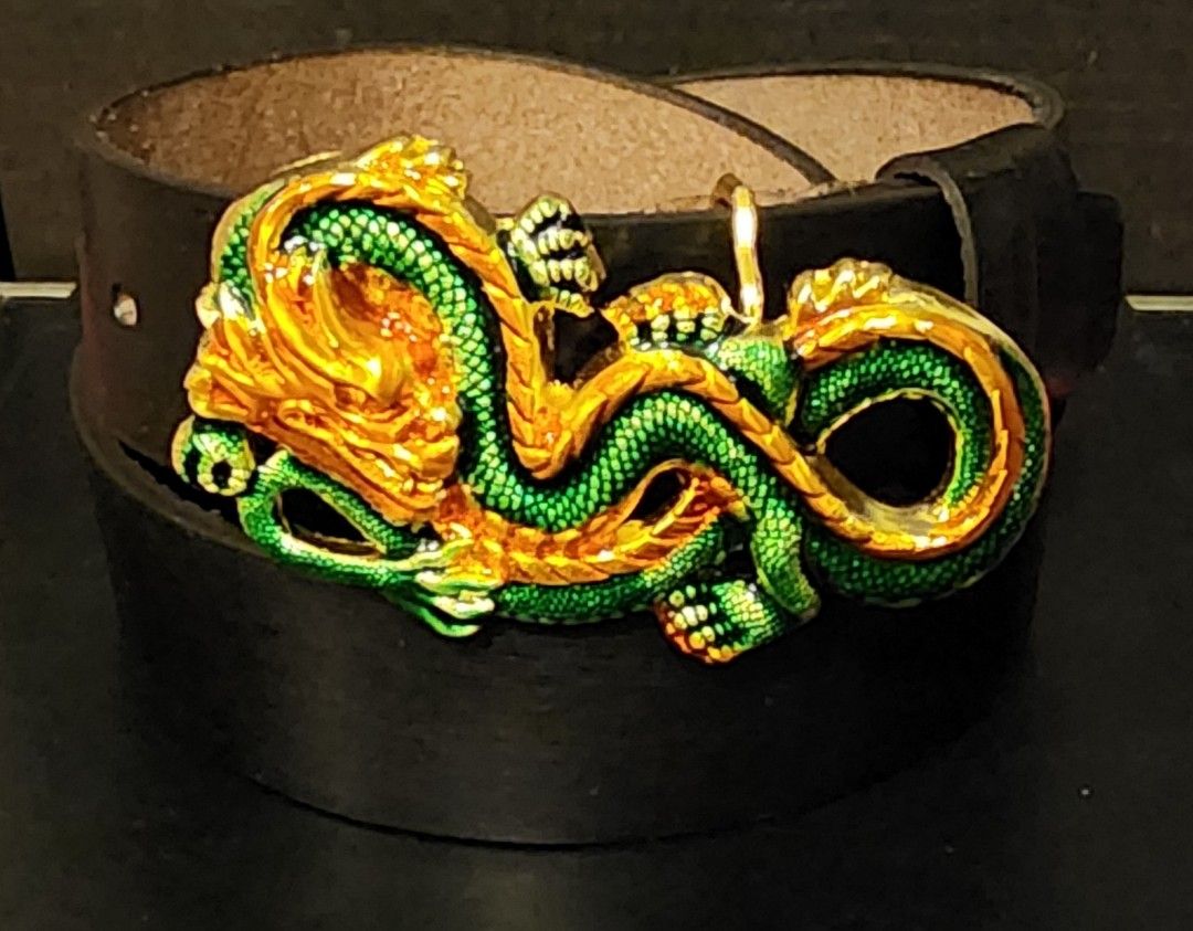 Dragon buckle and full grain leather