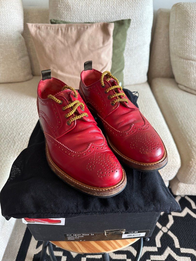 Red brogues cheap mens