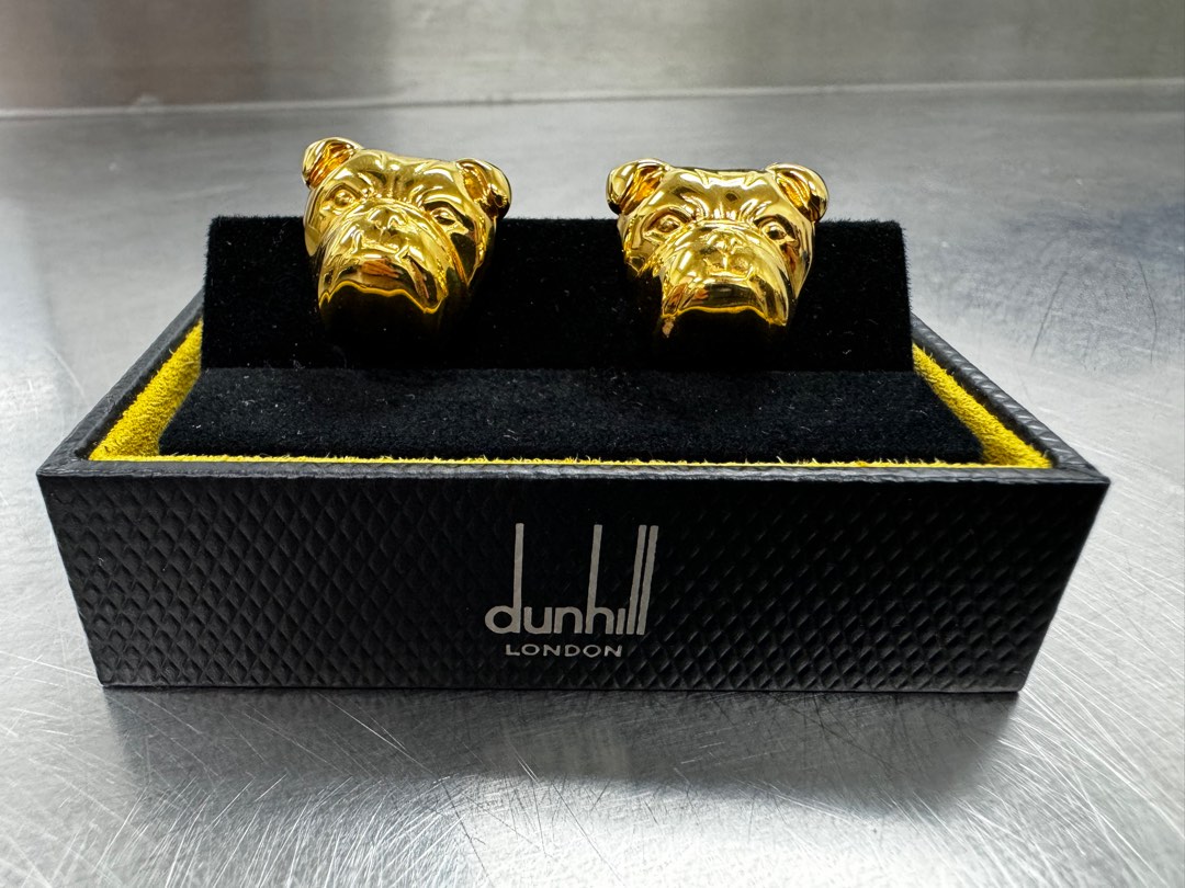 Dunhill Bulldog Gold Cufflinks Men s Fashion Watches