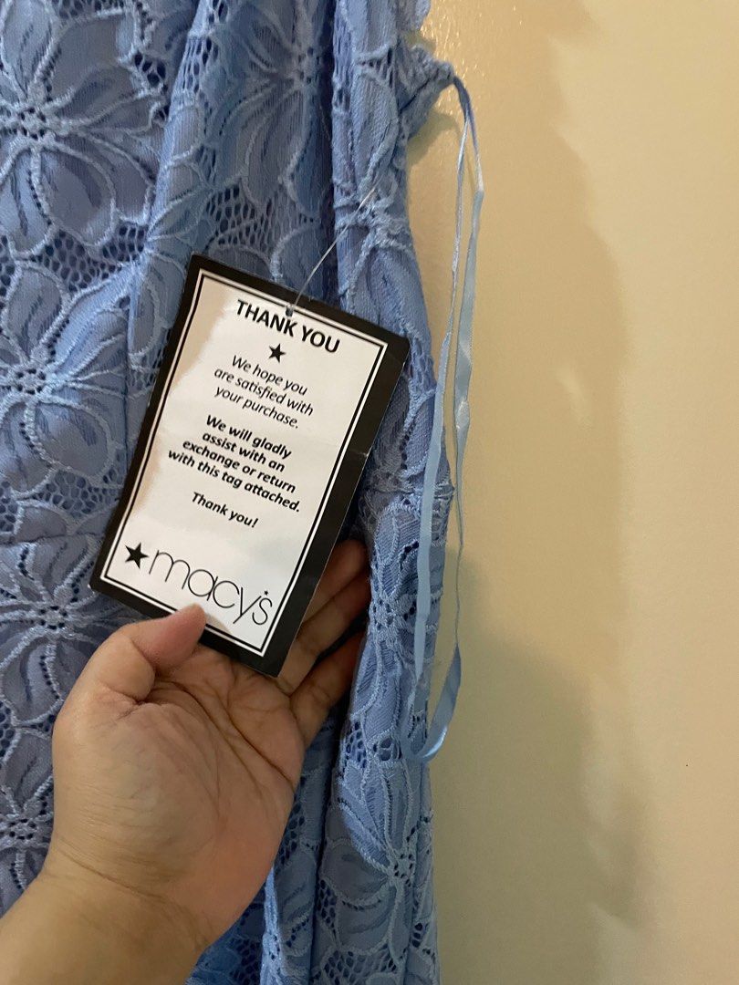 Macys dusty blue dress hotsell