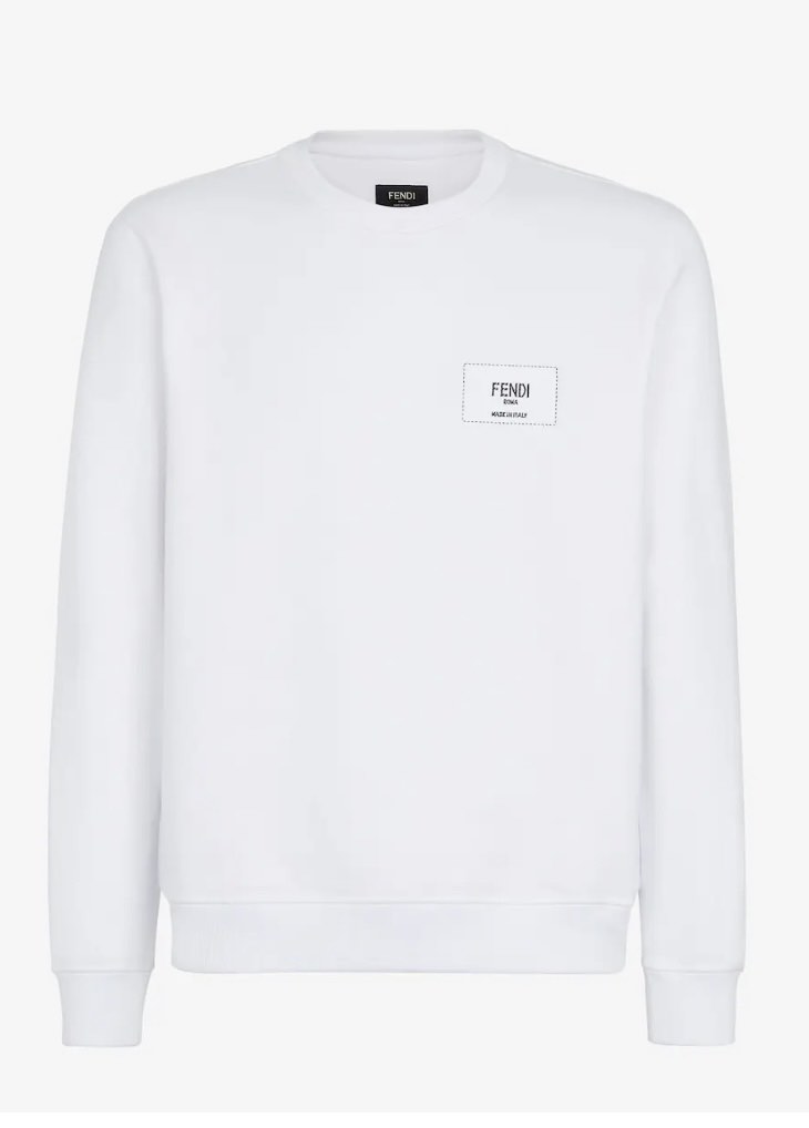 Fendi White Cotton Sweatshirt Men s Fashion Coats Jackets and