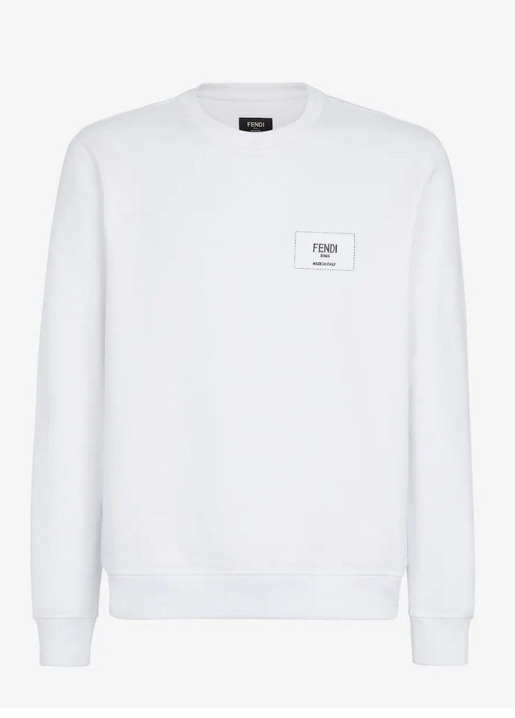 Fendi White Cotton Sweatshirt