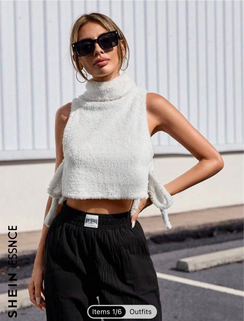 White turtle neck store top