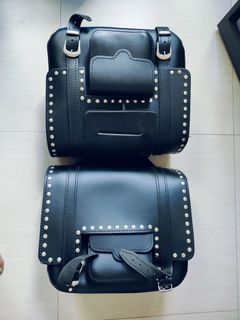 Genuine discount leather saddlebags