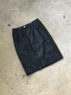 goth dark leopard leather skirt