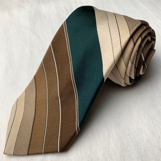 Green Brown Stripes Necktie