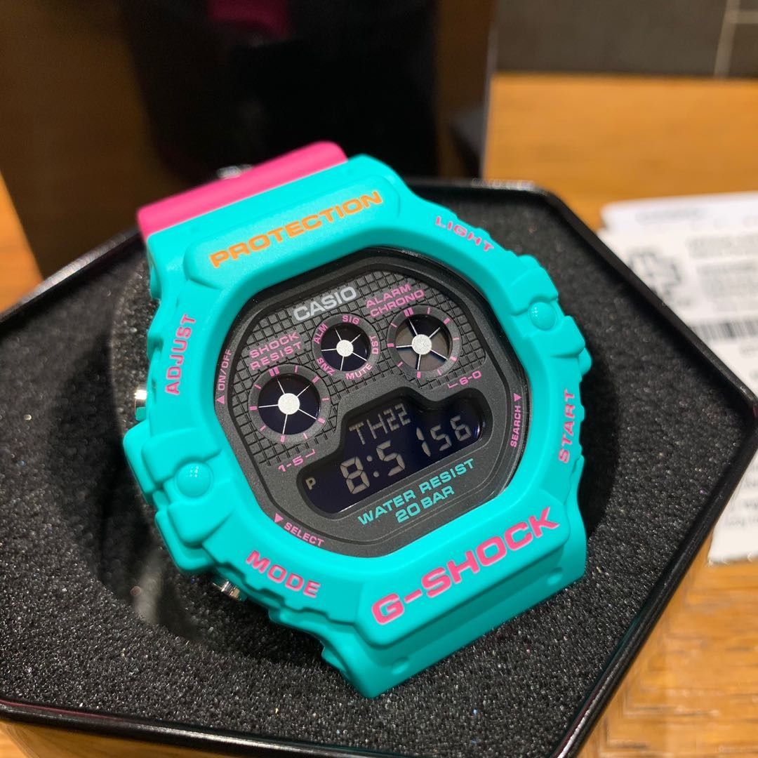 G SHOCK DW 5900DN 3DR TAPAK KUCING PADDLE POP ORIGINAL N.O.S. NEW OLD STOCK COMPLETE ASIA SET JAM TANGAN DIGITAL HYPER COLOR WATCHES DW 5900DN 3 DW 5900DN
