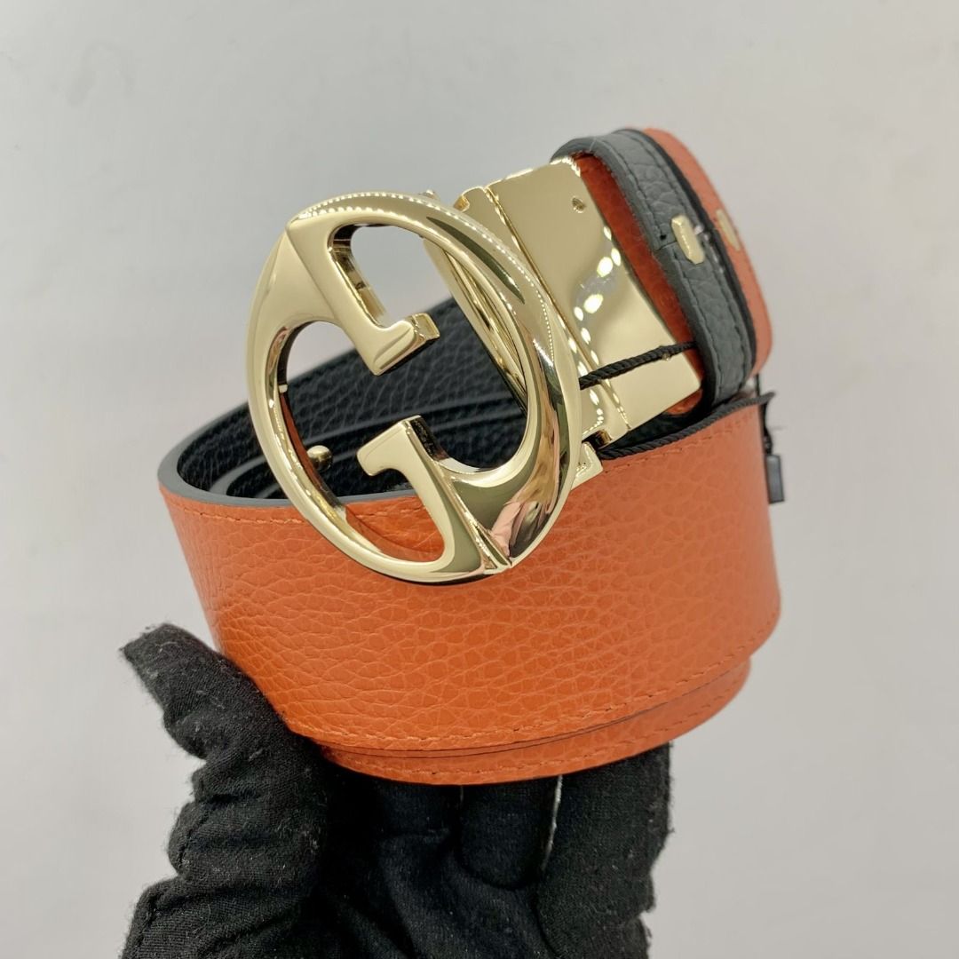 GUCCI 480199 ORANGE BLACK REVERSIBLE BELT 237047298 KM Luxury Accessories on Carousell