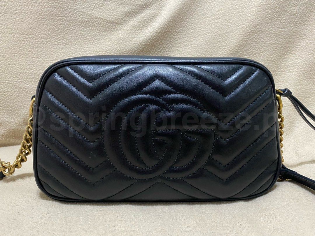 Gucci Marmont Camera Bag in Small (Category: Luxury Bags & Wallets) located in Cavite. Submitted by springbreeze.ph (Listing ID 1281242002, Image 3). Description: 100% authentic bought from Greenbelt used for 5 times only INCLUSIONS: • dust bag • box • paper bag • responsibility card .