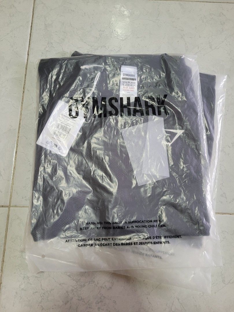 Gymshark GEO SEAMLESS T-SHIRT Black/Charcoal Grey (S), Men's